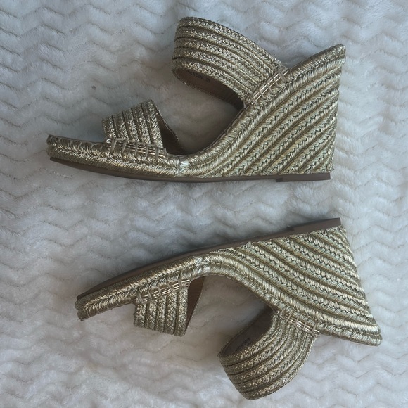 STEVE MADDEN
Icey Embellished Espadrille Wedge Sandal In Gold - Picture 4 of 4